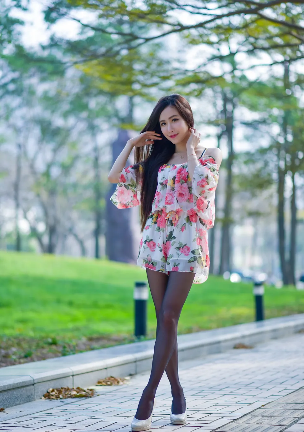 [Mzsock] NO.185 Yanxi suspender skirt black stockings beautiful legs street photography#[27P]-1