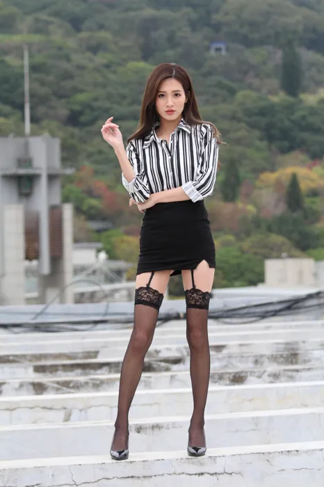 [Mzsock] NO.025 Long-legged beauty model Zhang Xiao sexy black stockings outdoor shot street photography#[93P]-60